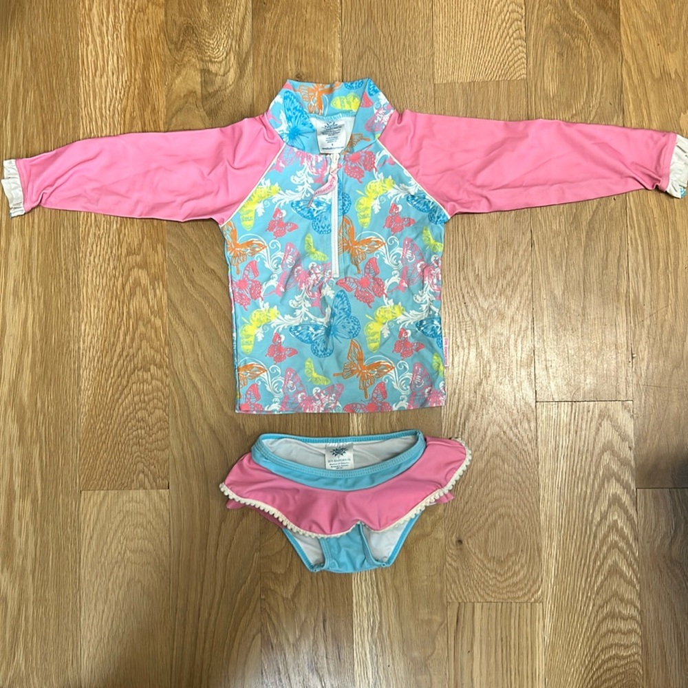 Sun Emporium BABY GIRLS ZIP JACKET and NAPPY COVER SET - used size 1